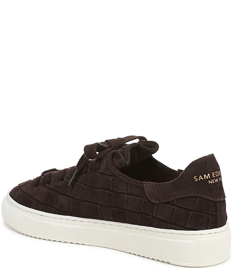 Sam Edelman Poppy Woven Suede Lace Up Sneakers