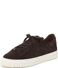 Sam Edelman Poppy Woven Suede Lace Up Sneakers