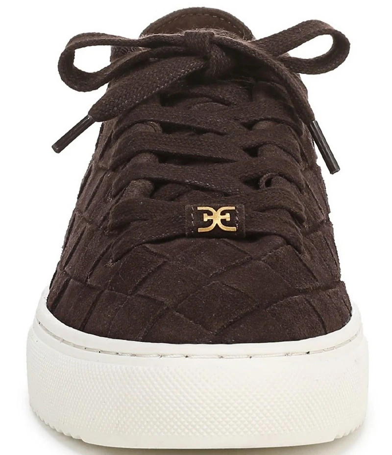 Sam Edelman Poppy Woven Suede Lace Up Sneakers
