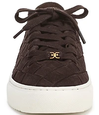 Sam Edelman Poppy Woven Suede Lace Up Sneakers