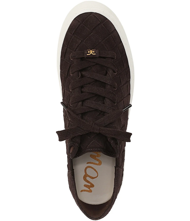 Sam Edelman Poppy Woven Suede Lace Up Sneakers