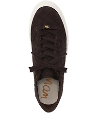 Sam Edelman Poppy Woven Suede Lace Up Sneakers