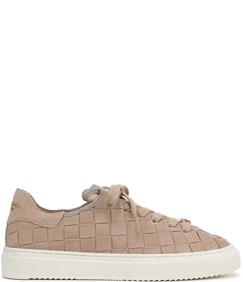 Sam Edelman Poppy Woven Suede Lace Up Sneakers