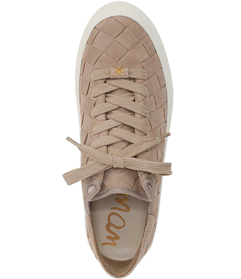Sam Edelman Poppy Woven Suede Lace Up Sneakers