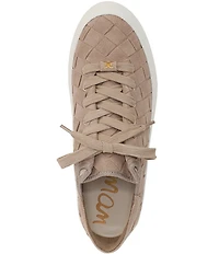 Sam Edelman Poppy Woven Suede Lace Up Sneakers