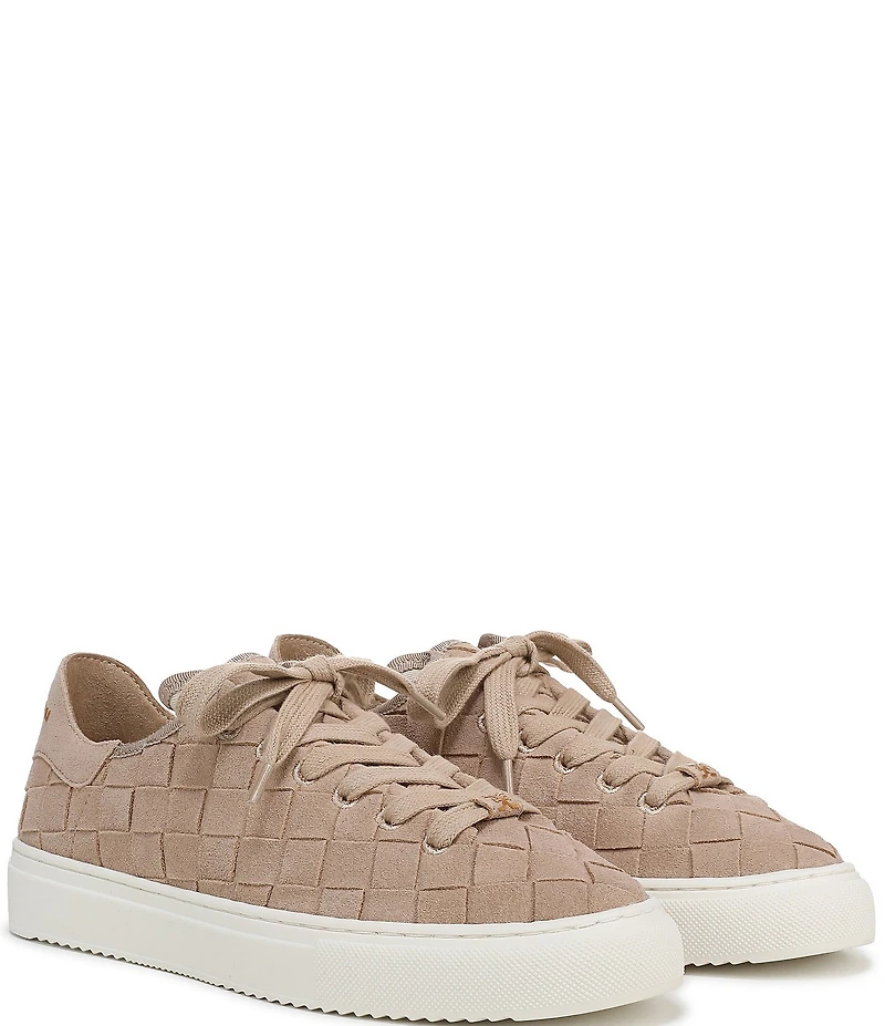 Sam Edelman Poppy Woven Suede Lace Up Sneakers