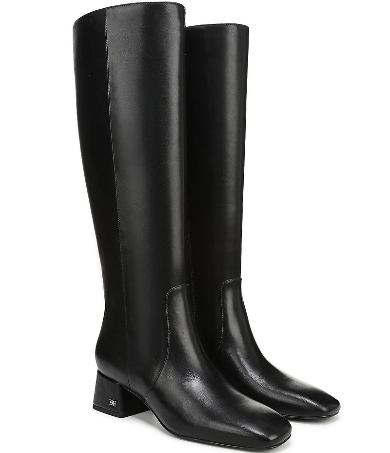 Sam Edelman Porter Leather Square Toe Tall Dress Boots