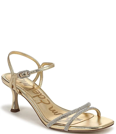 Sam Edelman Presley Glam Metallic Leather Strappy Dress Sandals