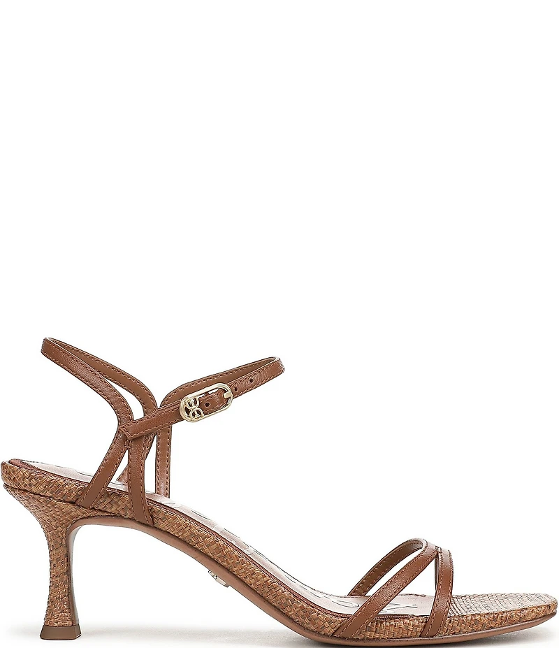 Sam Edelman Presley Leather and Raffia Strappy Dress Sandals