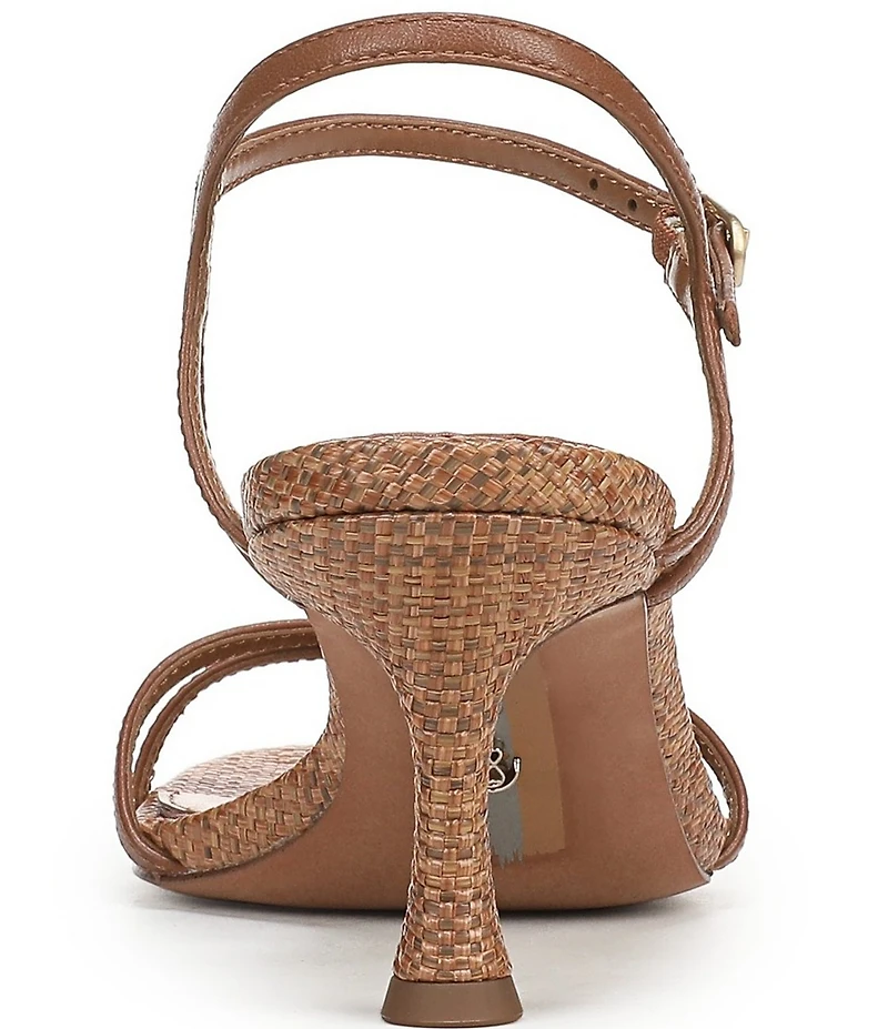 Sam Edelman Presley Leather and Raffia Strappy Dress Sandals