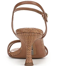 Sam Edelman Presley Leather and Raffia Strappy Dress Sandals