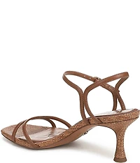 Sam Edelman Presley Leather and Raffia Strappy Dress Sandals