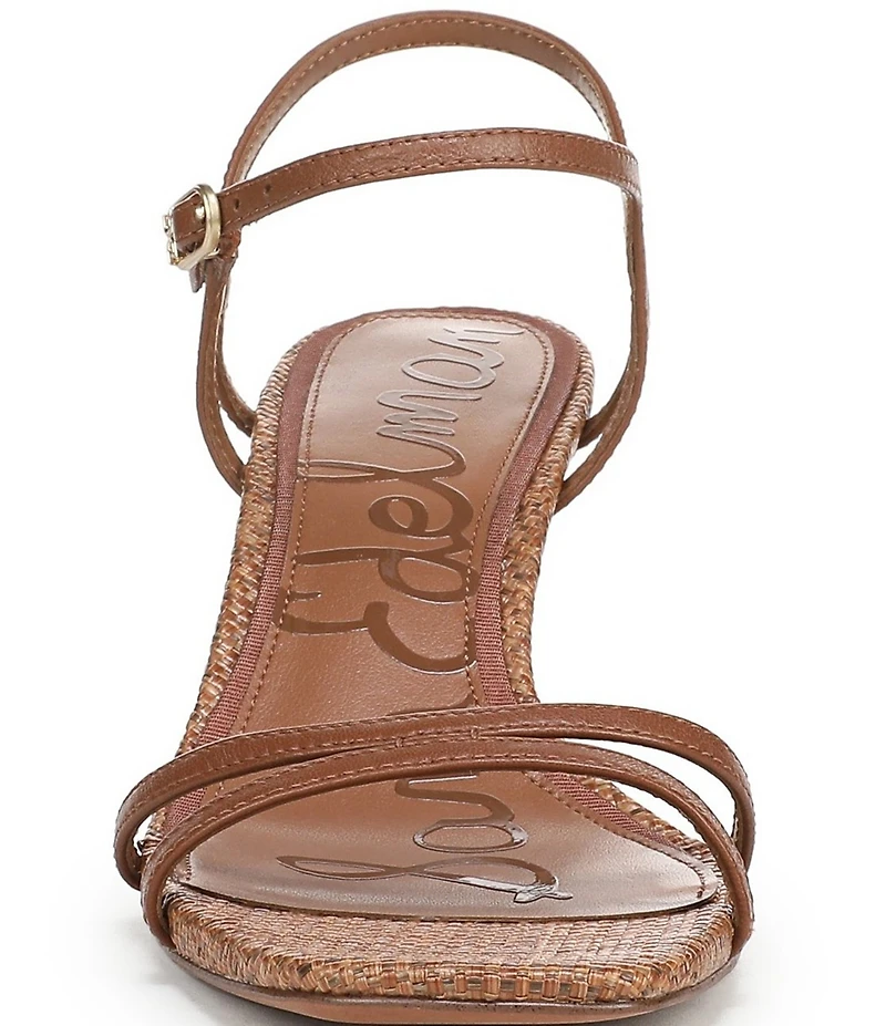 Sam Edelman Presley Leather and Raffia Strappy Dress Sandals