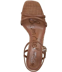 Sam Edelman Presley Leather and Raffia Strappy Dress Sandals