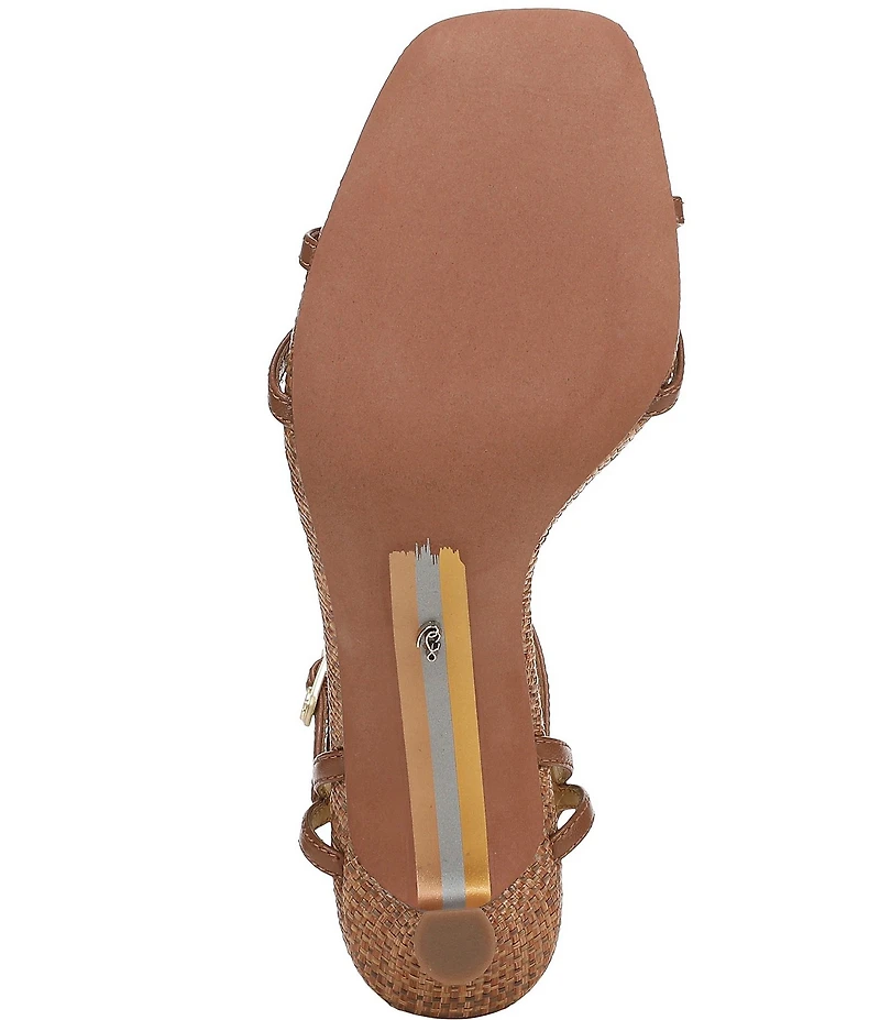 Sam Edelman Presley Leather and Raffia Strappy Dress Sandals