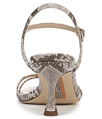 Sam Edelman Presley Snake Print Leather Strappy Dress Sandals