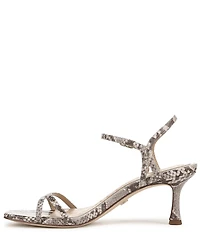 Sam Edelman Presley Snake Print Leather Strappy Dress Sandals