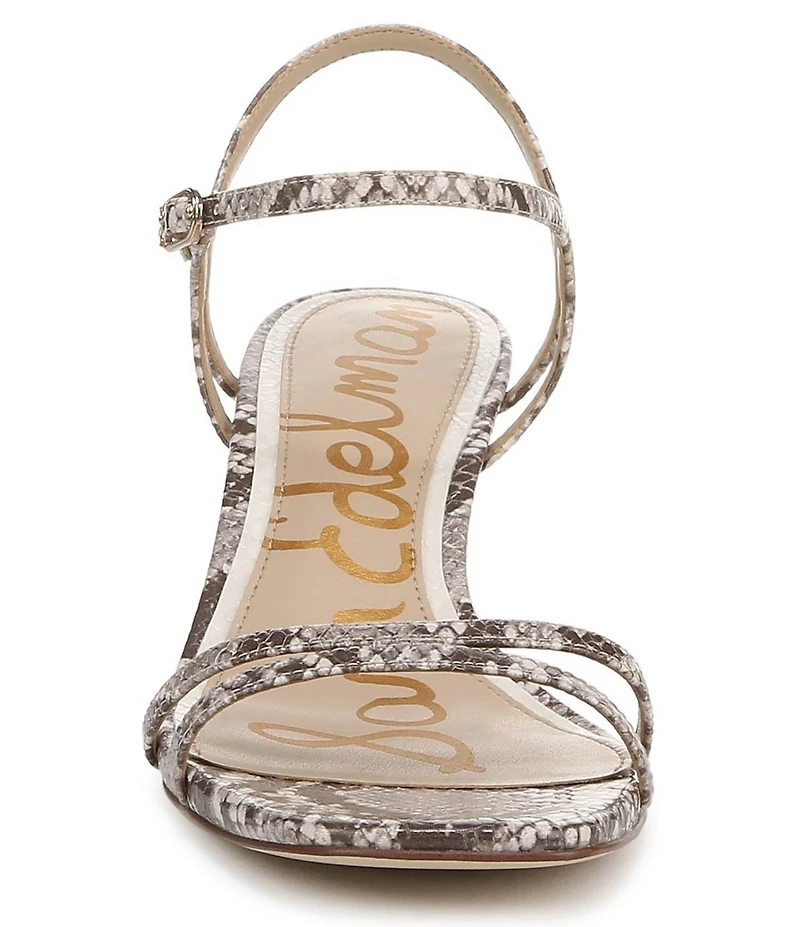 Sam Edelman Presley Snake Print Leather Strappy Dress Sandals