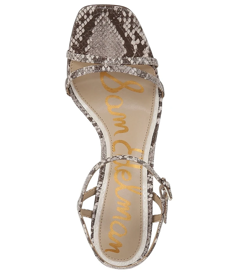 Sam Edelman Presley Snake Print Leather Strappy Dress Sandals