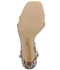 Sam Edelman Presley Snake Print Leather Strappy Dress Sandals