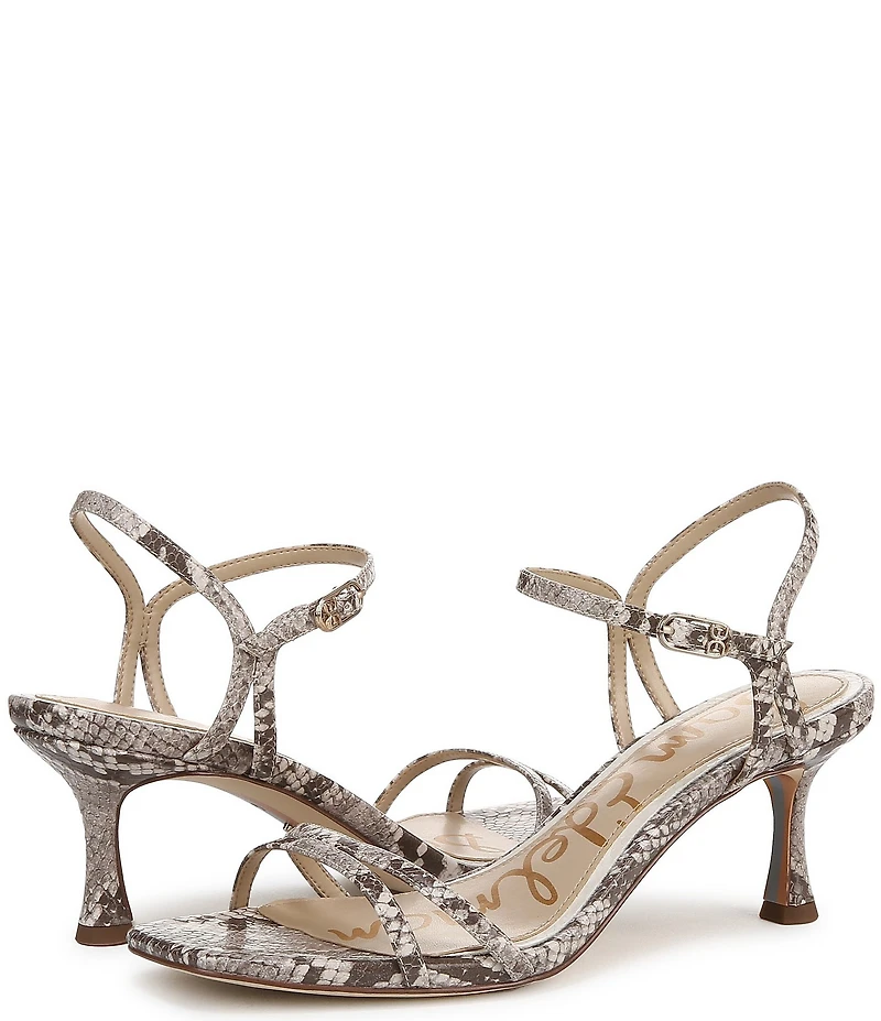 Sam Edelman Presley Snake Print Leather Strappy Dress Sandals