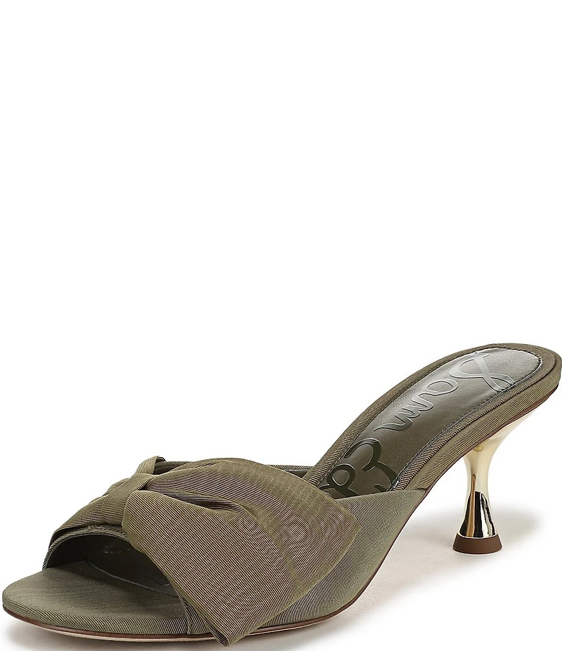Sam Edelman Ragan Silk Fabric Bow Detail Dress Slide Sandals