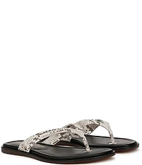 Sam Edelman Remi Snake Print Thong Sandals