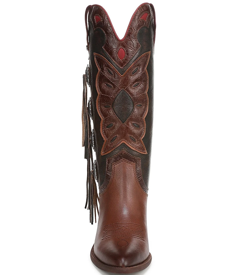 Sam Edelman Rhett Leather Concho Ornamented Tassels Western Tall Boots