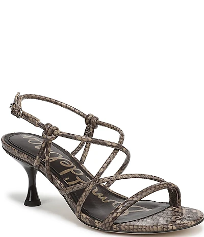 Sam Edelman Riana Snake Print Strappy Ankle Strap Dress Sandals