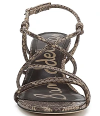 Sam Edelman Riana Snake Print Strappy Ankle Strap Dress Sandals