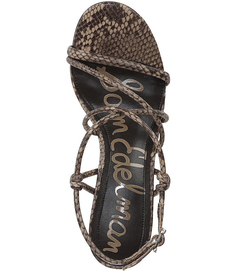 Sam Edelman Riana Snake Print Strappy Ankle Strap Dress Sandals