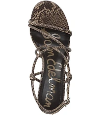 Sam Edelman Riana Snake Print Strappy Ankle Strap Dress Sandals