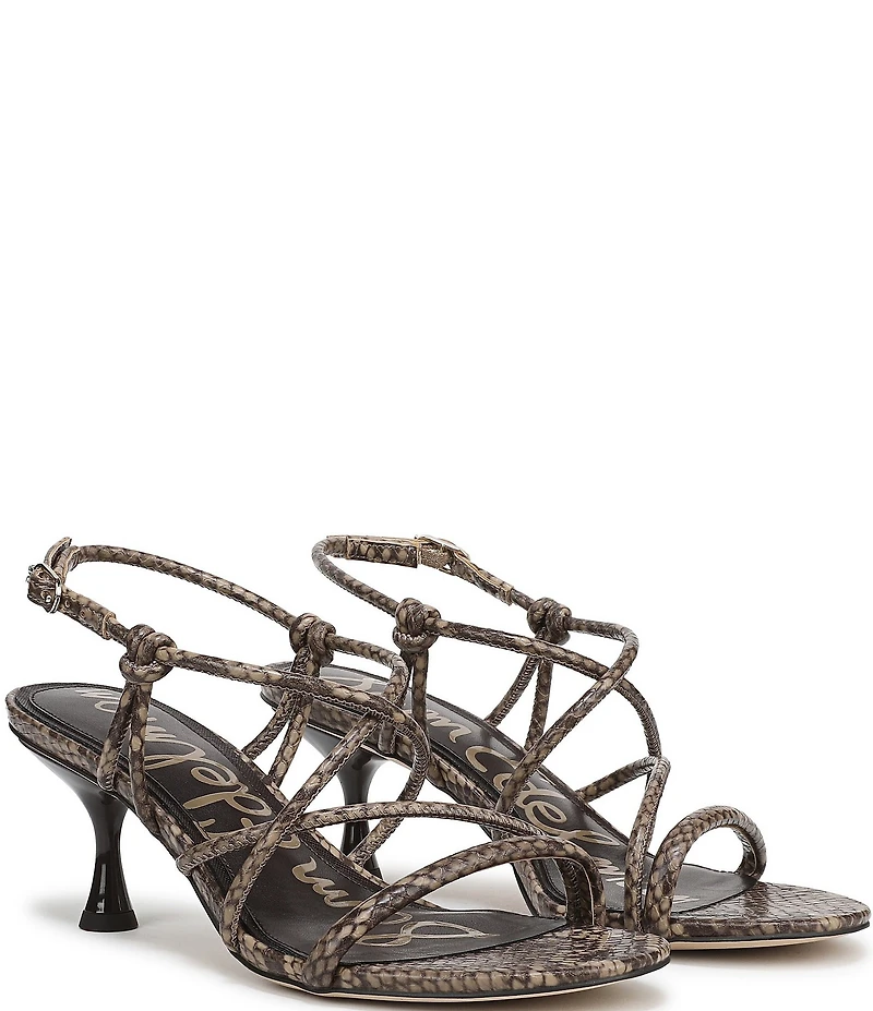 Sam Edelman Riana Snake Print Strappy Ankle Strap Dress Sandals
