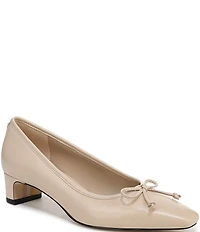 Sam Edelman Rinda Leather Bow Detail Square Toe Dress Pumps