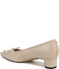 Sam Edelman Rinda Leather Bow Detail Square Toe Dress Pumps