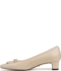 Sam Edelman Rinda Leather Bow Detail Square Toe Dress Pumps