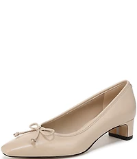 Sam Edelman Rinda Leather Bow Detail Square Toe Dress Pumps