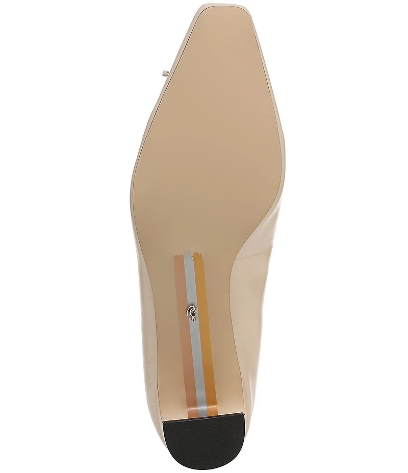 Sam Edelman Rinda Leather Bow Detail Square Toe Dress Pumps