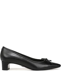 Sam Edelman Rinda Leather Bow Detail Square Toe Dress Pumps