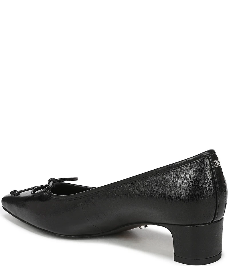 Sam Edelman Rinda Leather Bow Detail Square Toe Dress Pumps