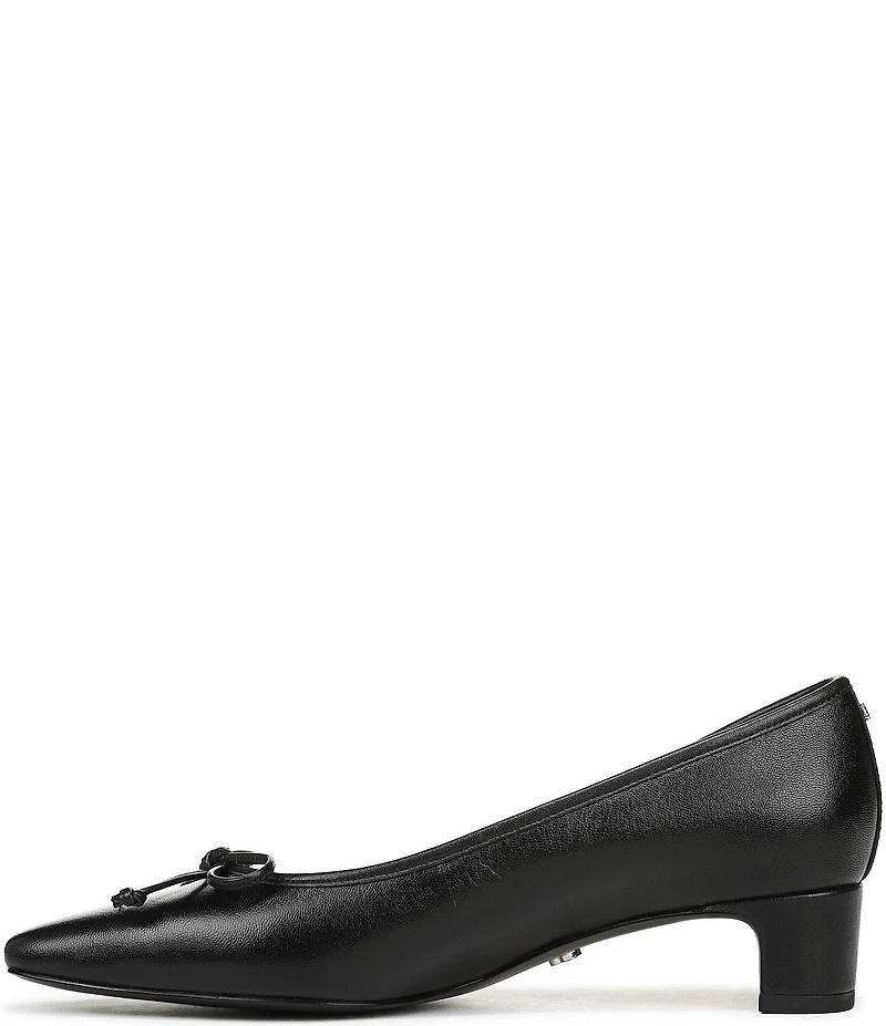 Sam Edelman Rinda Leather Bow Detail Square Toe Dress Pumps