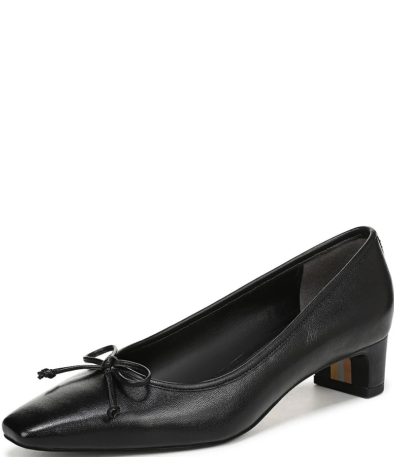 Sam Edelman Rinda Leather Bow Detail Square Toe Dress Pumps