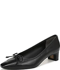 Sam Edelman Rinda Leather Bow Detail Square Toe Dress Pumps