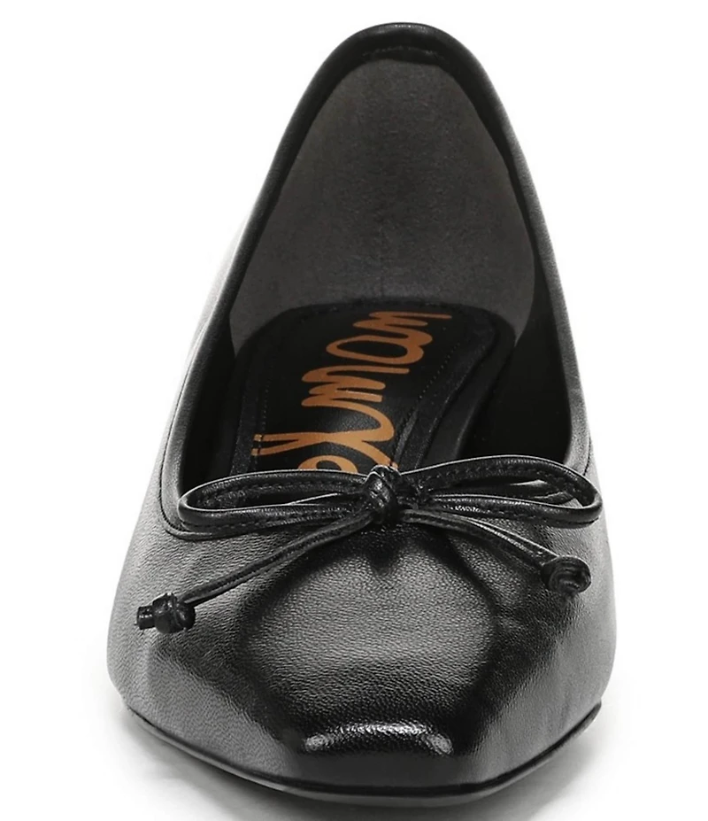 Sam Edelman Rinda Leather Bow Detail Square Toe Dress Pumps
