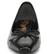 Sam Edelman Rinda Leather Bow Detail Square Toe Dress Pumps