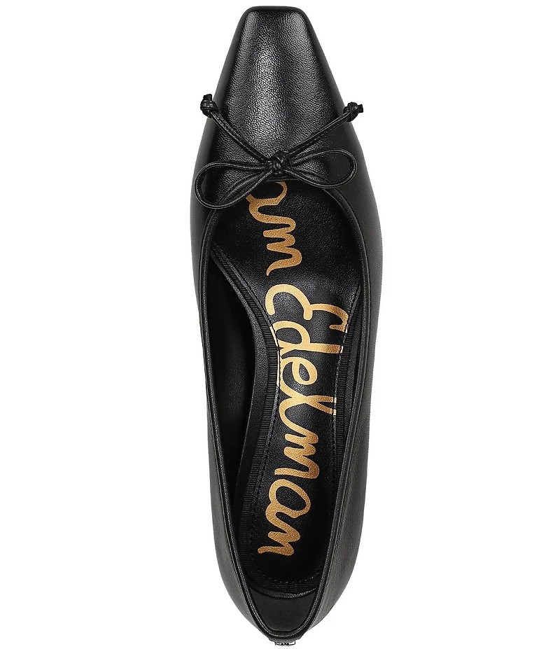 Sam Edelman Rinda Leather Bow Detail Square Toe Dress Pumps