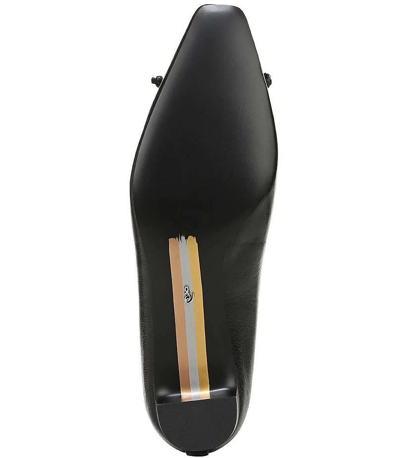 Sam Edelman Rinda Leather Bow Detail Square Toe Dress Pumps