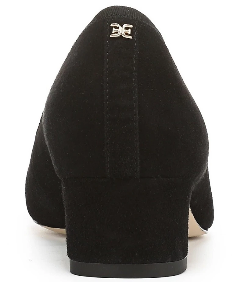 Sam Edelman Rinda Suede Bow Detail Block Heel Square Toe Dress Pumps
