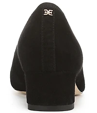 Sam Edelman Rinda Suede Bow Detail Block Heel Square Toe Dress Pumps