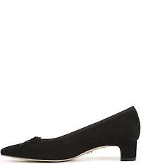 Sam Edelman Rinda Suede Bow Detail Block Heel Square Toe Dress Pumps